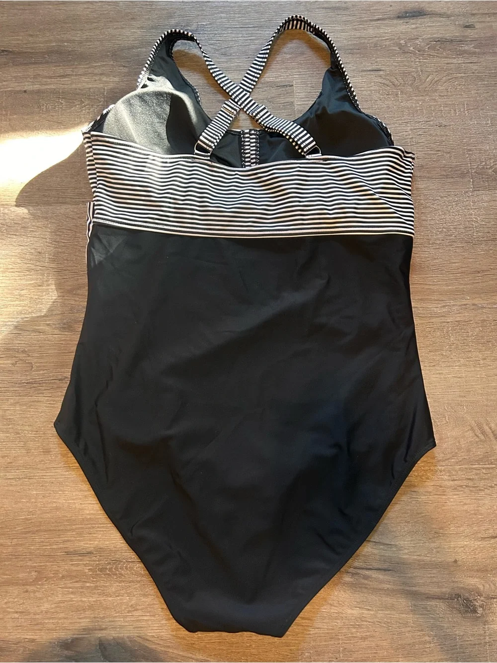 BloomChic One-Piece Swimsuit Womens Plus Size 20 Black White Striped